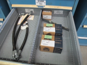 LISTA HEAVY DUTY 10-DRAWER PARTS CABINET W/ CONTENTS (W-44) LOADING & HANDLING FEE $25-